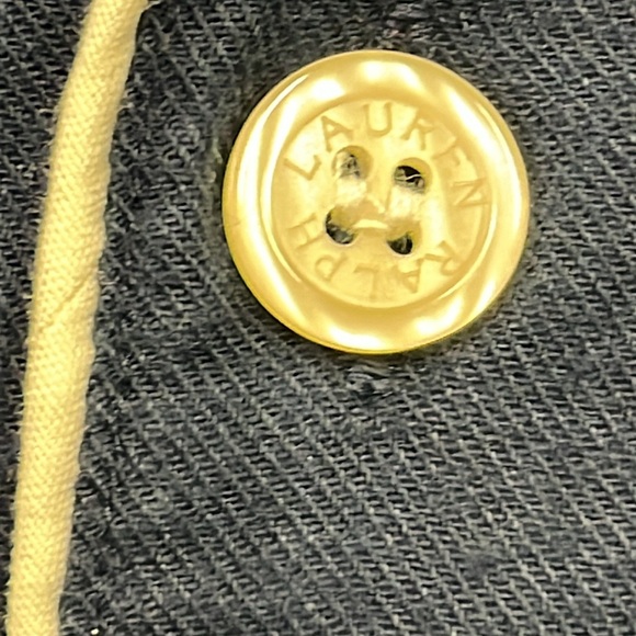 RALPH LAUREN NWT Men's Long SLV 1 Pocket Navy/White Trim Cotton Pajama Top SZ L - Picture 9 of 16